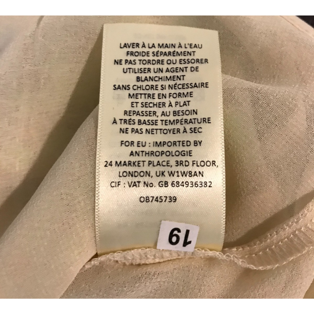 Anthropologie Moulinette Soeurs Ivory Sequin V-Neck Tank Top - Size 6 - NWT - Picture 9 of 9